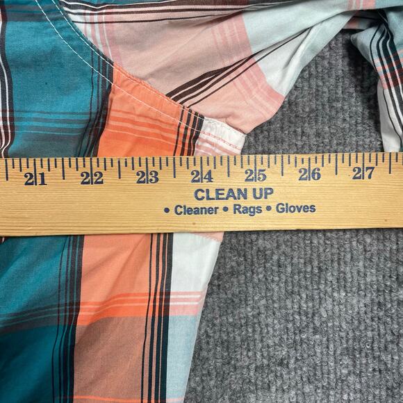 Wrangler Retro Pearl Snap Western Shirt Men's XXL Orange/Green Plaid Cowboy - Picture 7 of 12